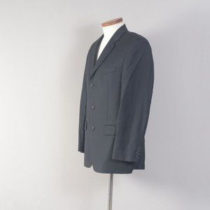 Alfan Men's Coat Blazer Black Pinstripe 40R